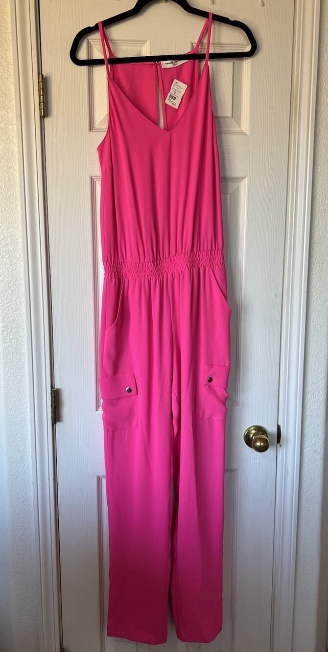 NWT Amanda Uprichard Hot Pink Merritt Jumpsuit Sleeveless NWT Small